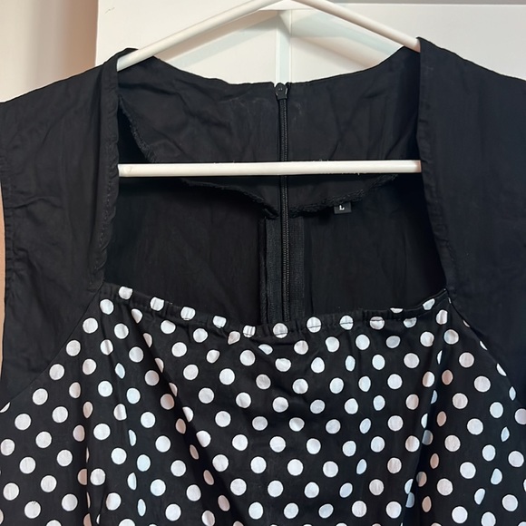 BNWOT Rockabilly Black and White Polka Dot Dress - Picture 3 of 4